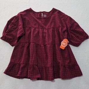 Wonder Nation Woven Babydoll Top - Size XL (14-16) - Red